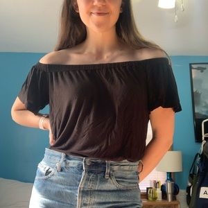 Off the shoulder black top